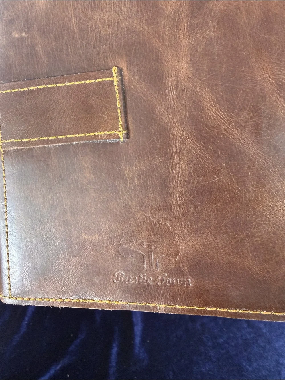 RUSTIC TOWN Brown Leather Diary/Journal w/Leather Tie Wrap Refillable UNUSED